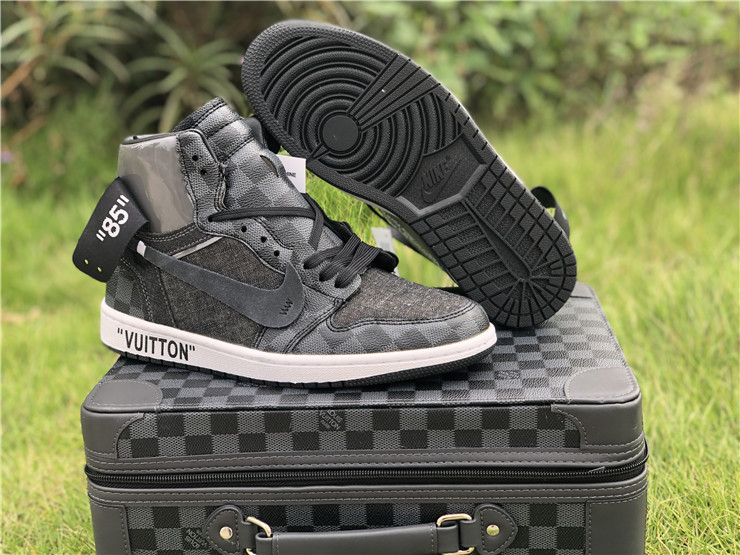 OFF-WHITE Air Jordan 1 Grey Black Shoes